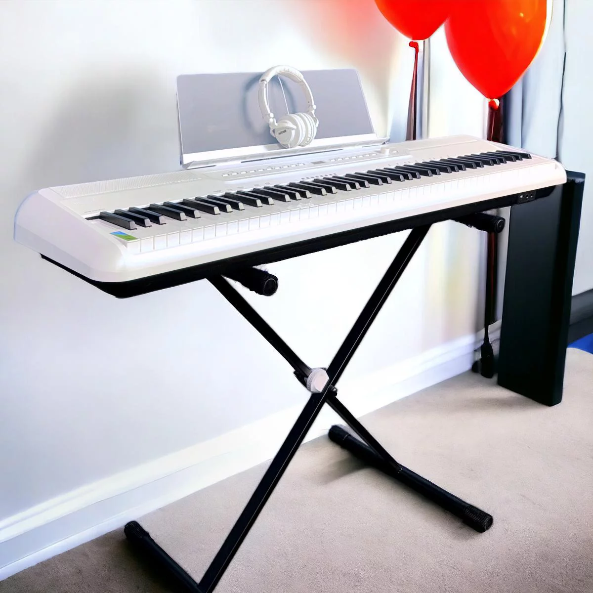 Пианино PIANOVA MA-80 WH + X-cтойка + Наушники