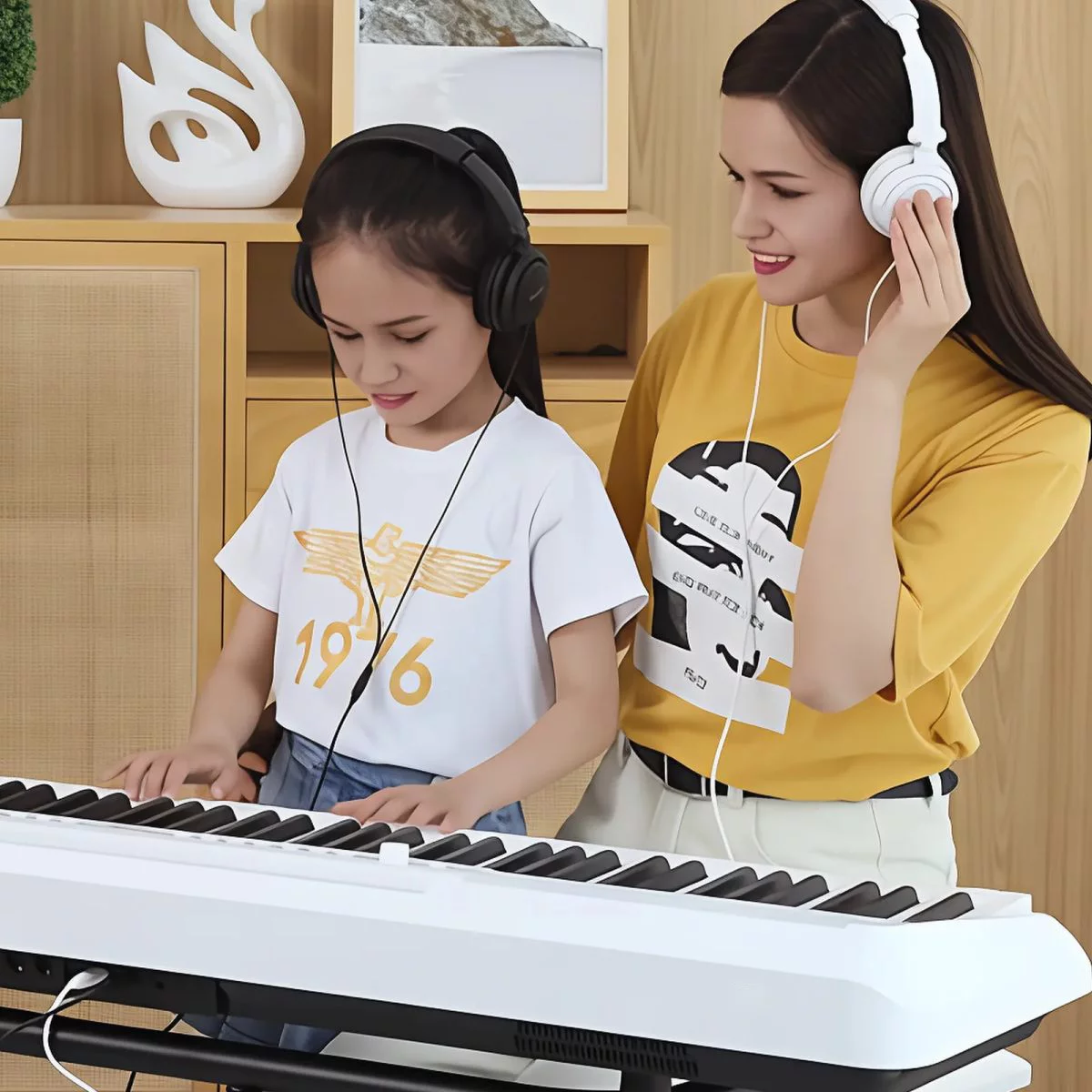 Пианино PIANOVA MA-80 WH + X-cтойка + Наушники